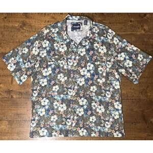 VTG Wrangler Pearl Snap Shirt Hawaiian Floral Cowboy Rodeo Men XL Cotton